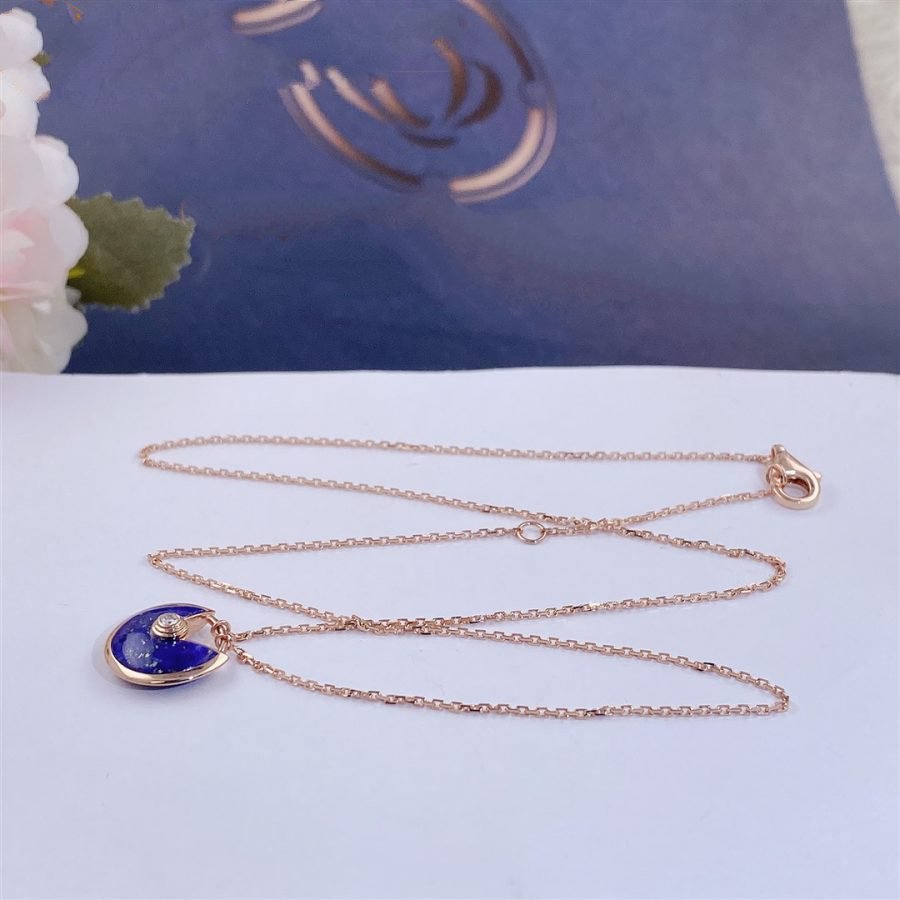 [Vicky]AMULETTE ROSE GOLD AGATE NECKLACE