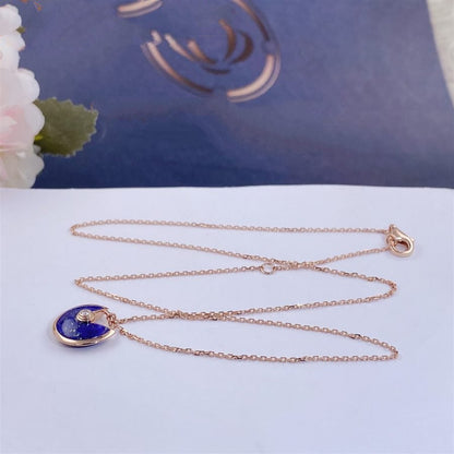 [Vicky]AMULETTE ROSE GOLD AGATE NECKLACE