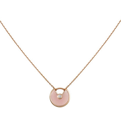 [Vicky]AMULETTE ROSE GOLD PINK MOP NECKLACE