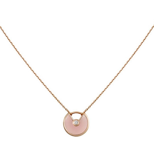 [Vicky]AMULETTE ROSE GOLD PINK MOP NECKLACE
