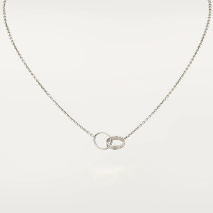 [Vicky]LOVE NECKLACE PINK GOLD AND SILVER