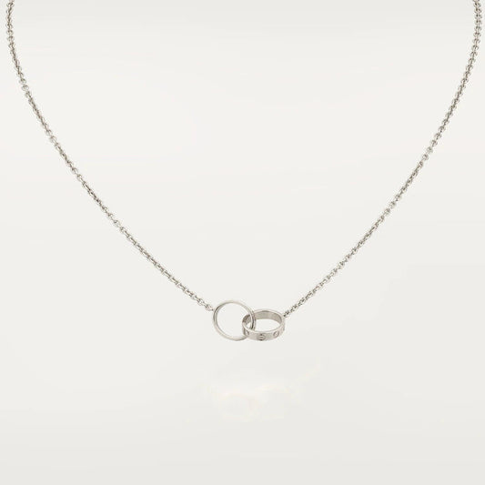 [Vicky]LOVE NECKLACE PINK GOLD AND SILVER