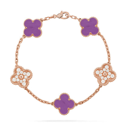 [Vicky] CLOVER 5 MOTIF VIOLET BRACELET COLLECTION
