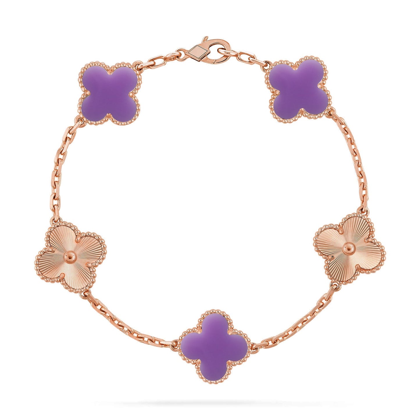 [Vicky]CLOVER 5 MOTIF LIGHT PURPLE BRACELET COLLECTION