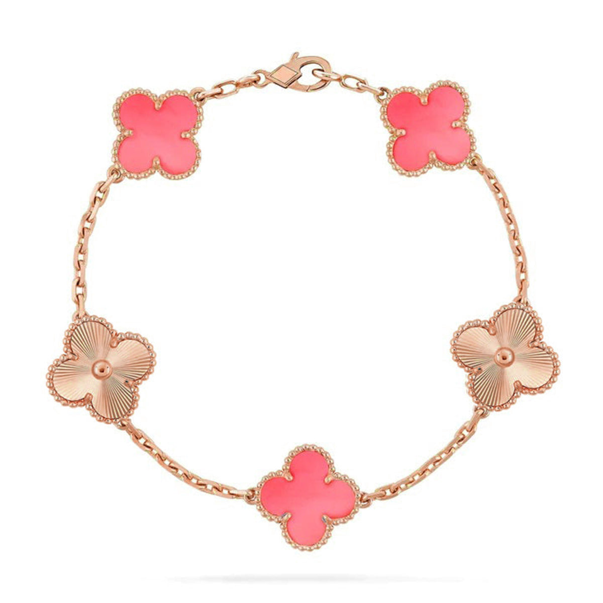 [Vicky] CLOVER 5 MOTIFS  PINK MOP BRACELET COLLECTION