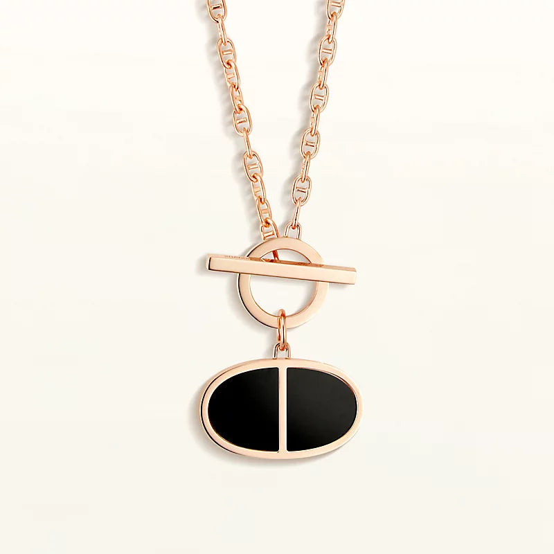 [Vicky]CHAINE VERSO BLACK CERAMIC NECKLACE