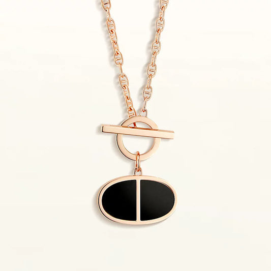 [Vicky]CHAINE VERSO BLACK CERAMIC NECKLACE