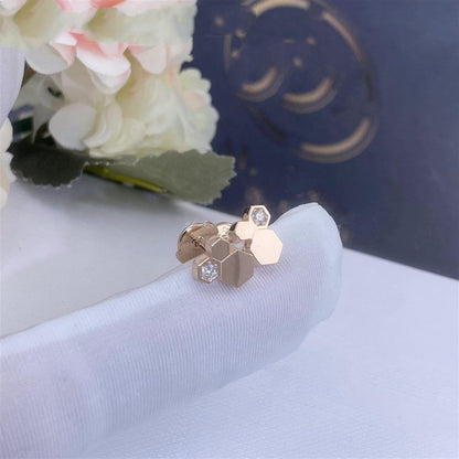 [Vicky]BEE LOVE PINK GOLD DIAMOND EARRINGS