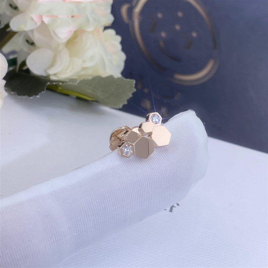 [Vicky]BEE LOVE PINK GOLD DIAMOND EARRINGS