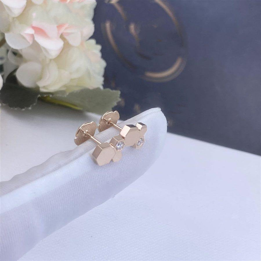 [Vicky]BEE LOVE PINK GOLD DIAMOND EARRINGS