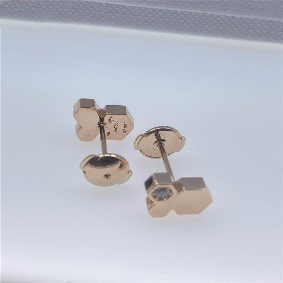 [Vicky]BEE LOVE PINK GOLD DIAMOND EARRINGS