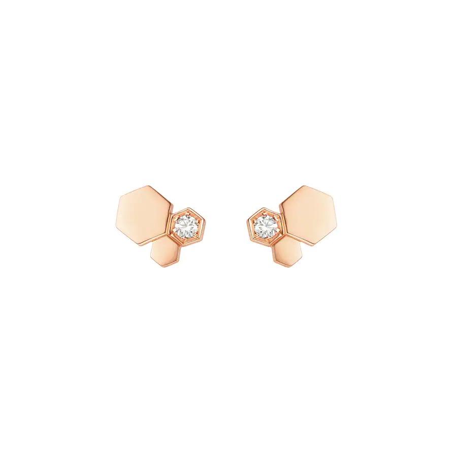 [Vicky]BEE LOVE PINK GOLD DIAMOND EARRINGS