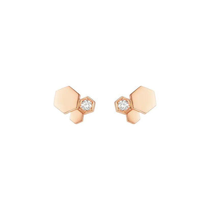 [Vicky]BEE LOVE PINK GOLD DIAMOND EARRINGS