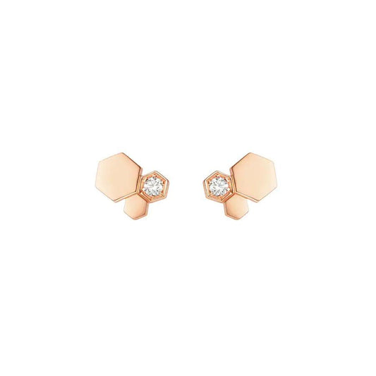 [Vicky]BEE LOVE PINK GOLD DIAMOND EARRINGS