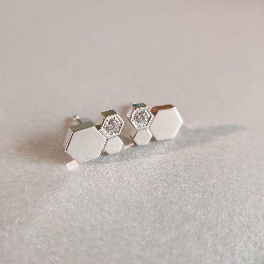 [Vicky]BEE LOVE SILVER DIAMOND EARRINGS