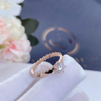 [Vicky]BEE LOVE RING PINK GOLD 1 DIAMOND