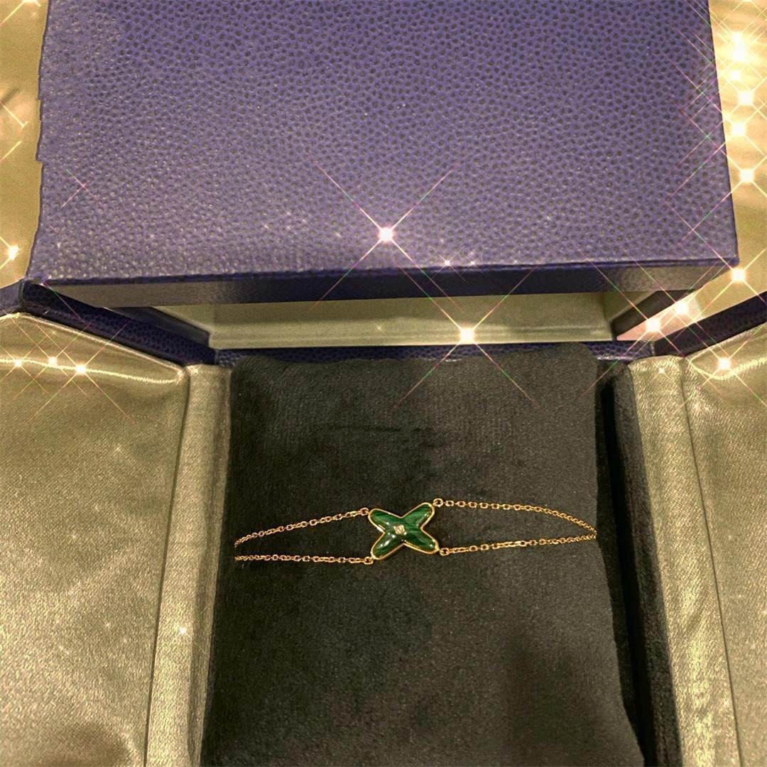 [Vicky]JEUX BRACELET MALACHITE PINK GOLD 1 DIAMOND