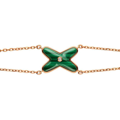 [Vicky]JEUX BRACELET MALACHITE PINK GOLD 1 DIAMOND