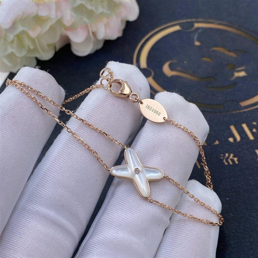 [Vicky]JEUX BRACELET WHITE MOP PINK GOLD 1 DIAMOND