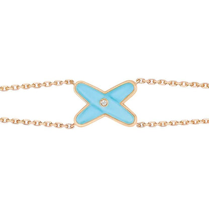 [Vicky]JEUX BRACELET TURQUOISE PINK GOLD 1 DIAMOND