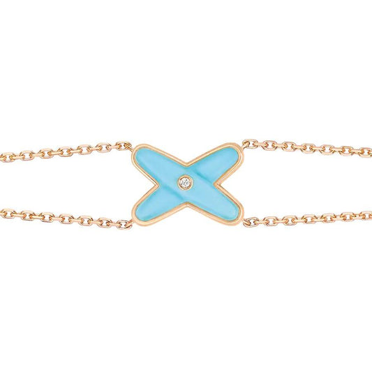 [Vicky]JEUX BRACELET TURQUOISE PINK GOLD 1 DIAMOND