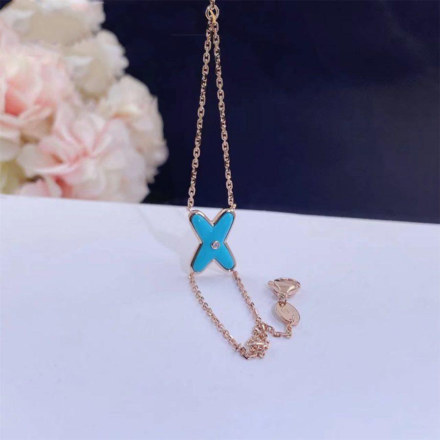 [Vicky]JEUX BRACELET TURQUOISE PINK GOLD 1 DIAMOND