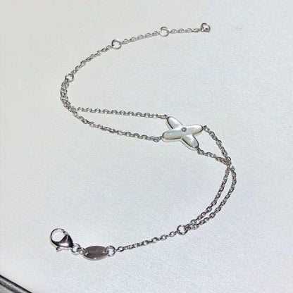 [Vicky]JEUX BRACELET WHITE MOP SILVER 1 DIAMOND