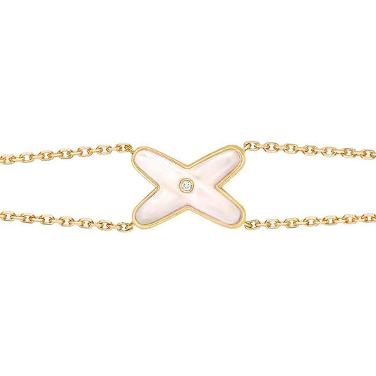 [Vicky]JEUX BRACELET WHITE MOP GOLD 1 DIAMOND
