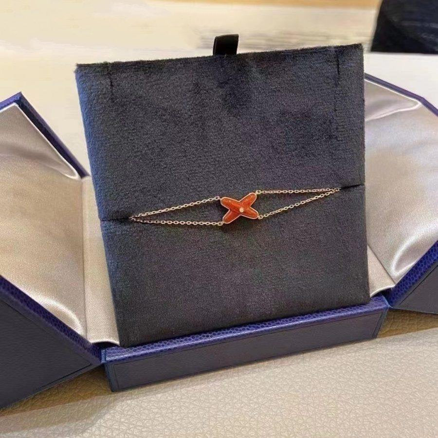 [Vicky]JEUX BRACELET CARNELIAN PINK GOLD 1 DIAMOND