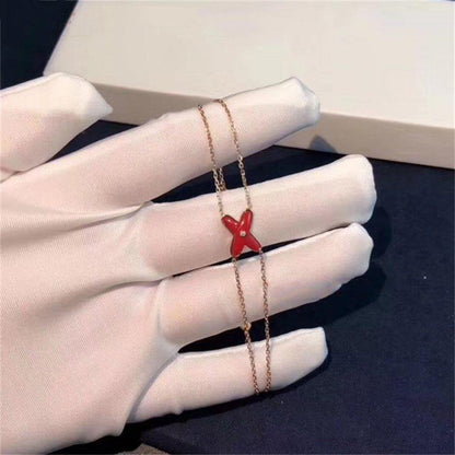 [Vicky]JEUX BRACELET CARNELIAN PINK GOLD 1 DIAMOND