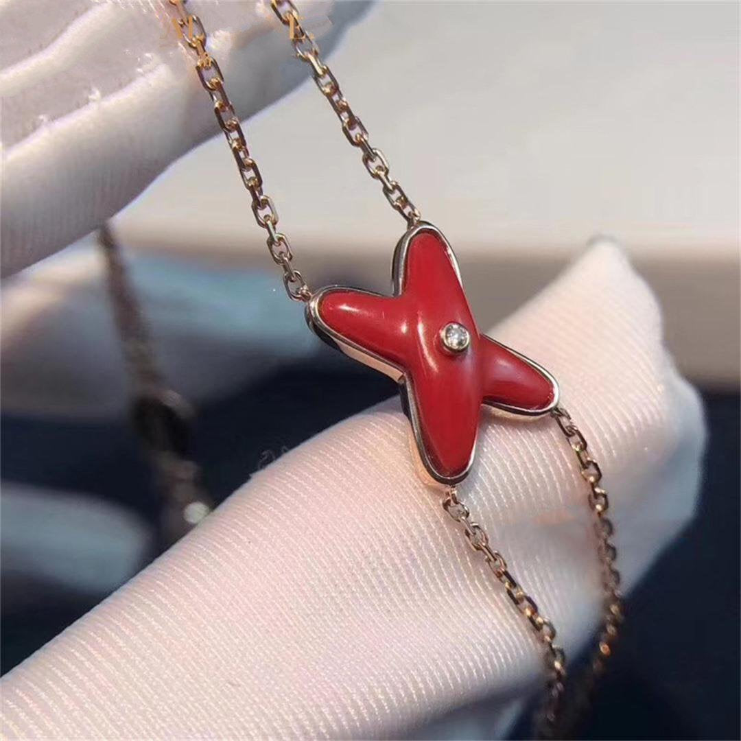 [Vicky]JEUX BRACELET CARNELIAN PINK GOLD 1 DIAMOND