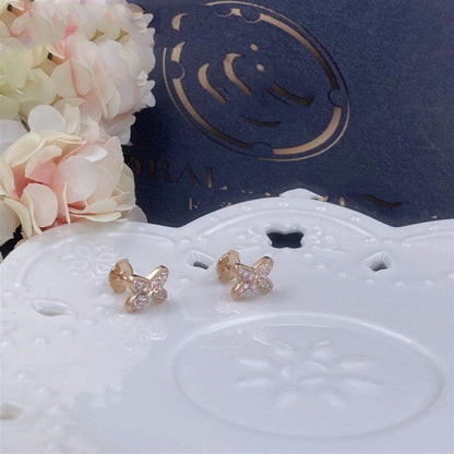 [Vicky]JEUX DE PINK GOLD DIAMOND EARRINGS