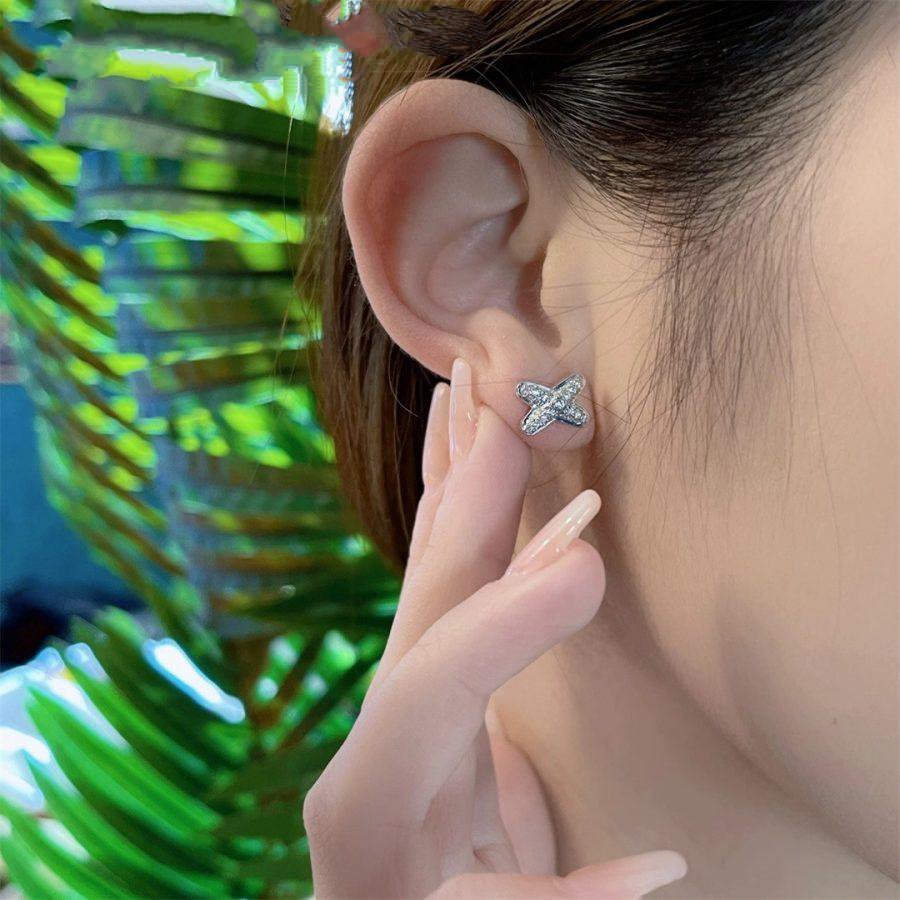 [Vicky]JEUX DE SILVER DIAMOND EARRINGS