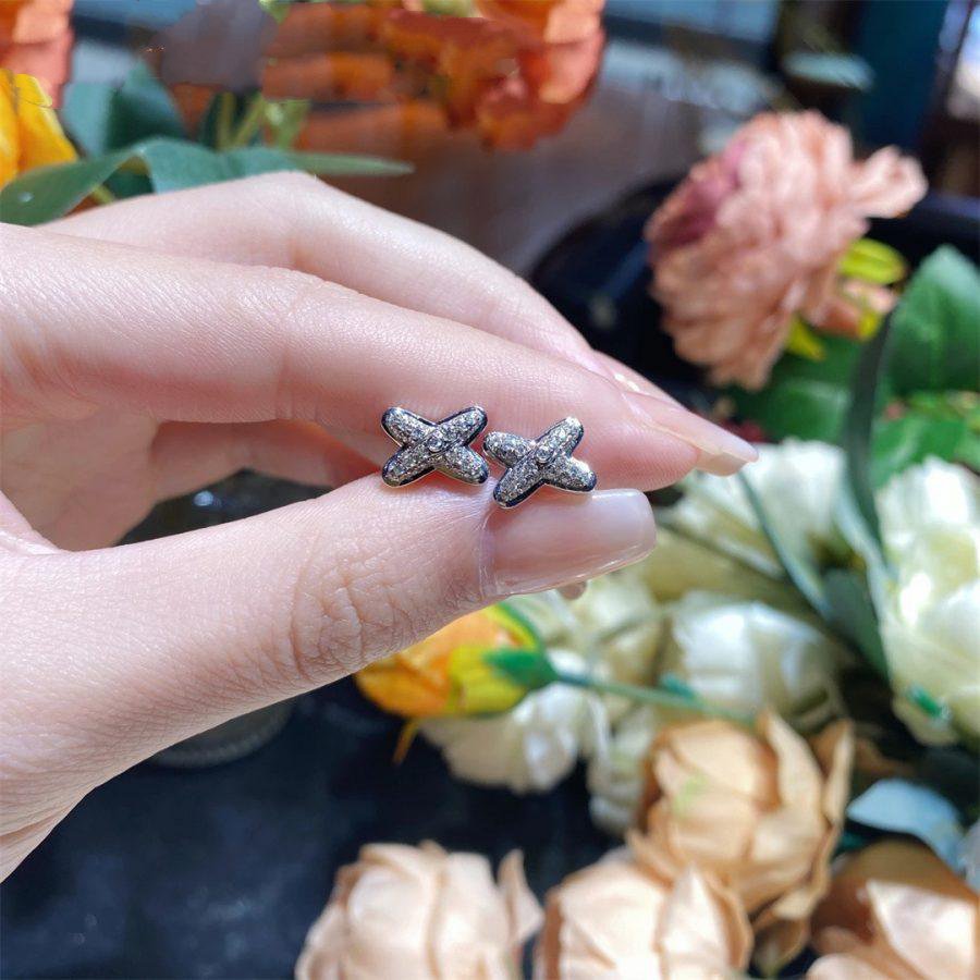 [Vicky]JEUX DE SILVER DIAMOND EARRINGS