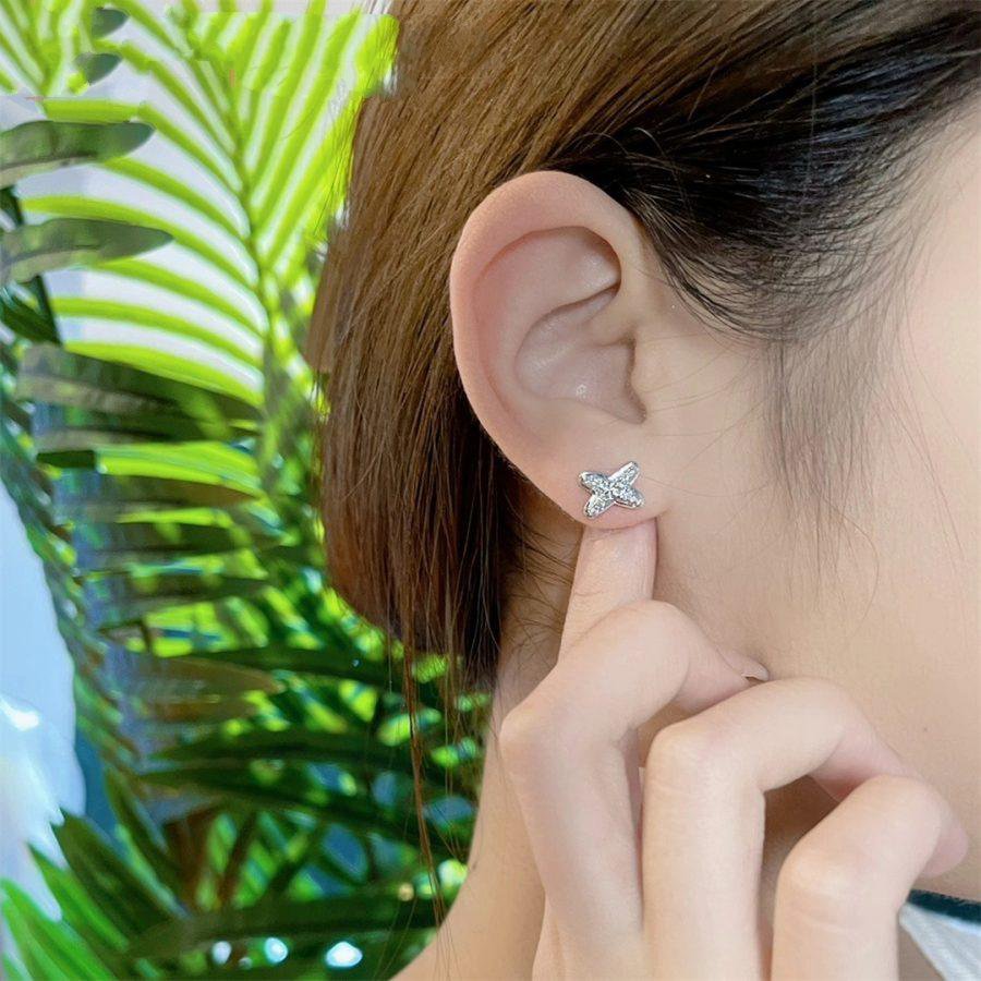 [Vicky]JEUX DE SILVER DIAMOND EARRINGS