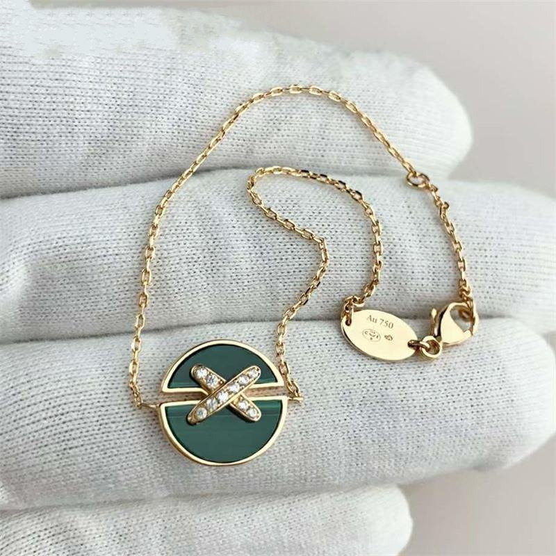 [Vicky]JEUX DE BRACELET MALACHITE PINK GOLD DIAMONDS