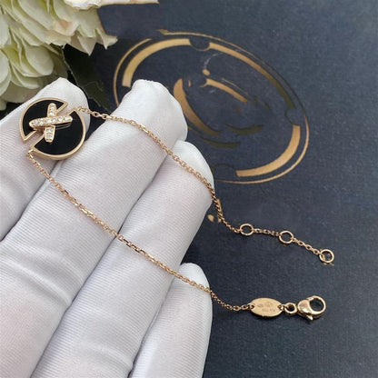 [Vicky]JEUX DE BRACELET ONYX PINK GOLD DIAMOND