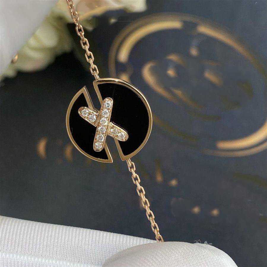 [Vicky]JEUX DE BRACELET ONYX PINK GOLD DIAMOND