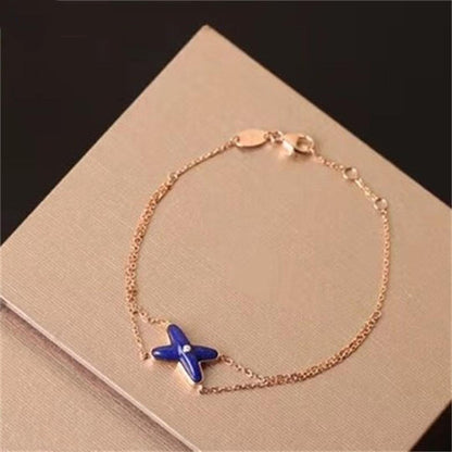 [Vicky]Hollow Design Four-Leaf Clover Flower Shape Bracelet