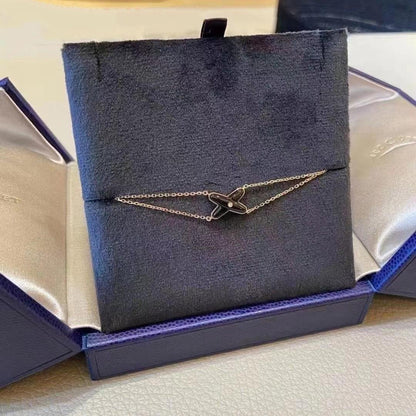 [Vicky]JEUX BRACELET ONYX PINK GOLD 1 DIAMOND