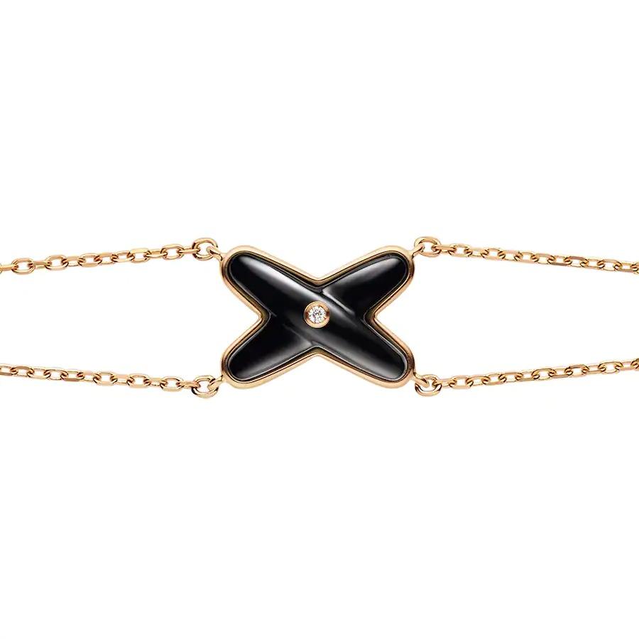 [Vicky]JEUX BRACELET ONYX PINK GOLD 1 DIAMOND