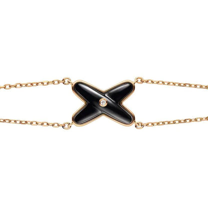 [Vicky]JEUX BRACELET ONYX PINK GOLD 1 DIAMOND