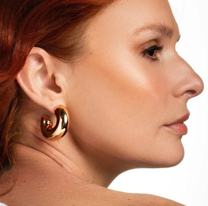 [Royal Vicky]Natalia Chunky Gold Hoops