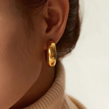 [Royal Vicky]Natalia Chunky Gold Hoops