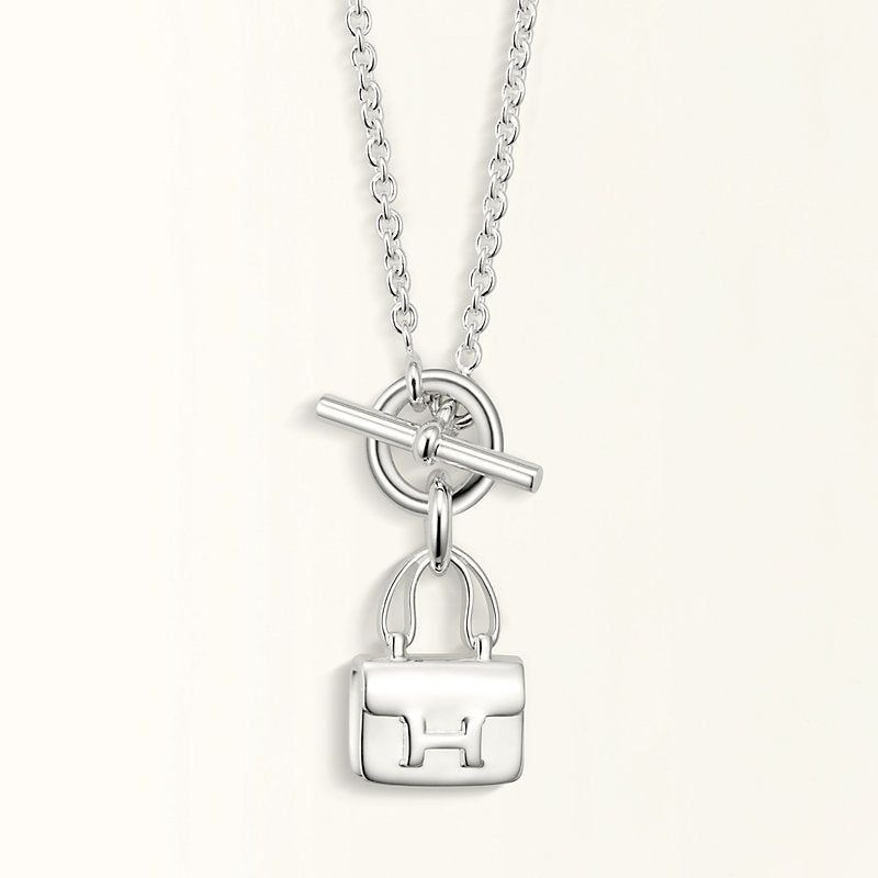 [Vicky]POP H PEDANT SILVER NECKLACE
