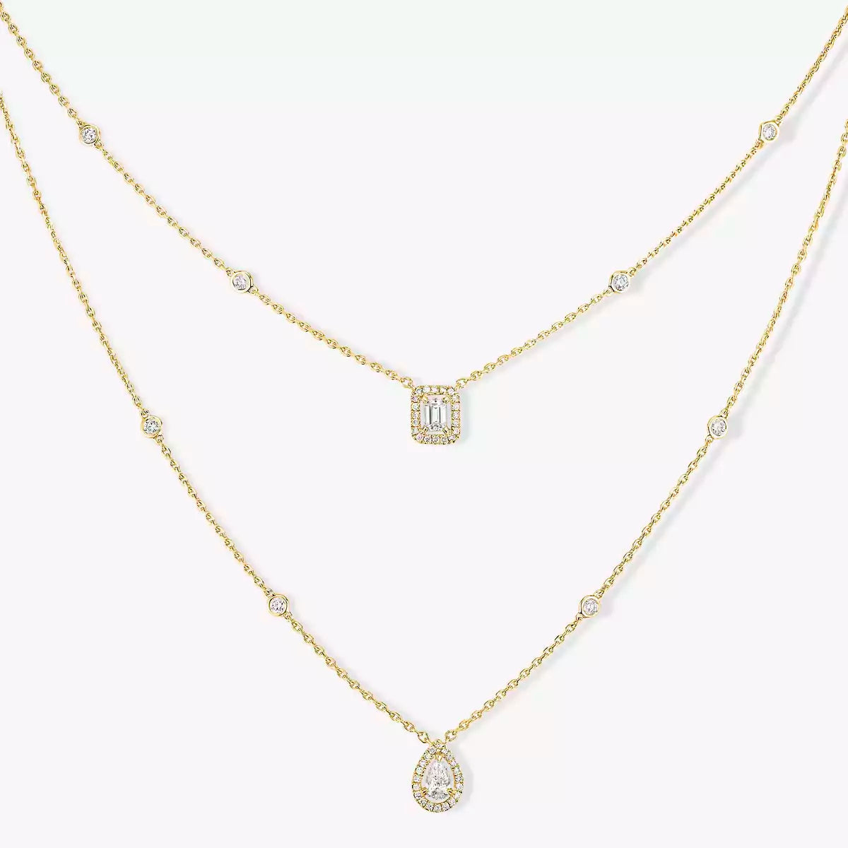 [Vicky]Diamond Necklace My Twin 2 Rows