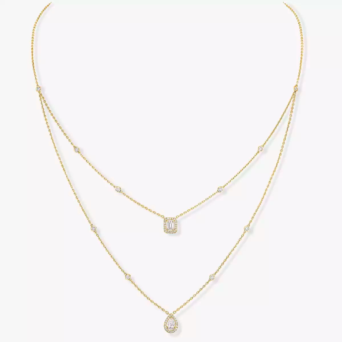 [Vicky]Diamond Necklace My Twin 2 Rows