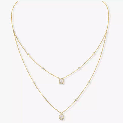 [Vicky]Diamond Necklace My Twin 2 Rows