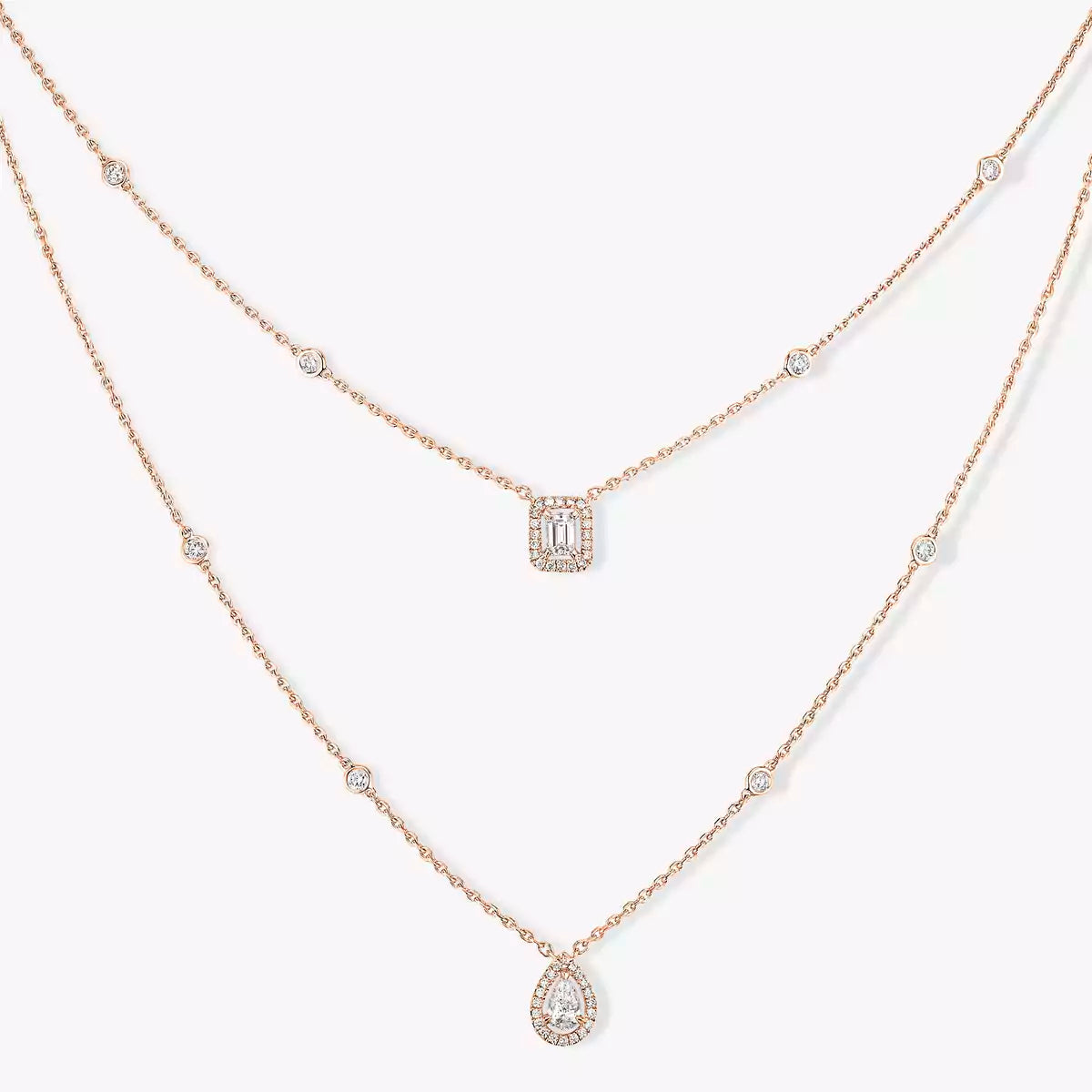 [Vicky]Diamond Necklace My Twin 2 Rows