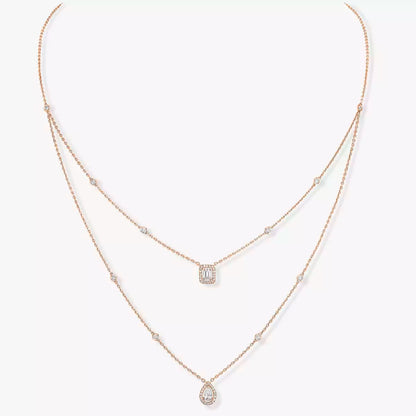 [Vicky]Diamond Necklace My Twin 2 Rows